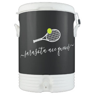 Tennis Team Name Sports Club Racket Ball Logo Beverage Cooler