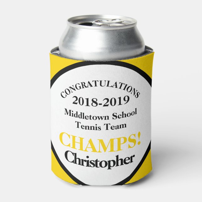 Tennis Team Player Champs Can Cooler (Can Front)