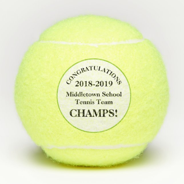Tennis Team School Champs Penn Tennis Balls (Front)