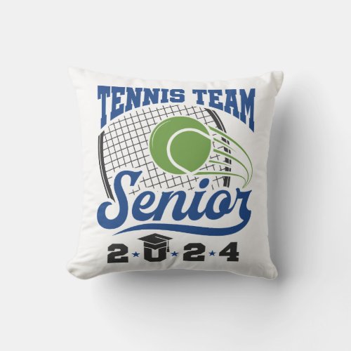 Tennis Team Senior Class of 2024 Throw Pillow