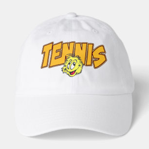 Tennis & Tennis Ball Cartoon Cust. Text Hat