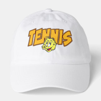 Tennis & Tennis Ball Cartoon Cust. Text Hat
