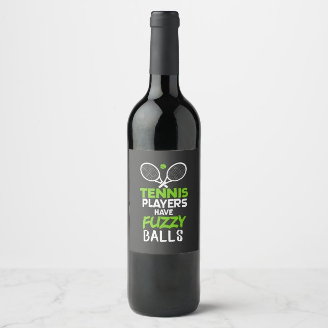 Tennis Tennis Player Gift Wine Label (Front)
