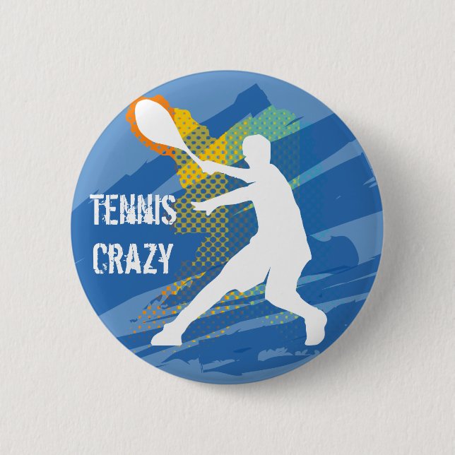 Tennis Tennis Tennis Tennis Tennis Pinback Button (Front)