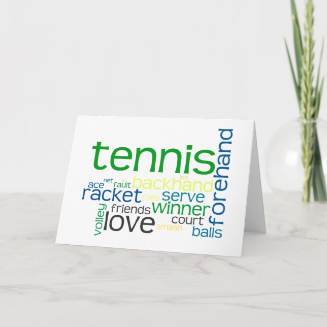 Tennis Terms Greeting or Note Card (Front)