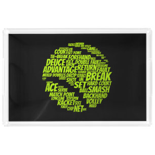 Tennis Terms Tennis Player Playing Tennis Ball Acrylic Tray