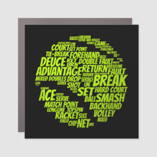 Tennis Terms Tennis Player Playing Tennis Ball Car Magnet