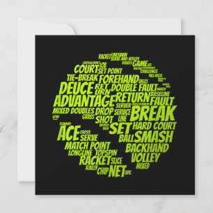 Tennis Terms Tennis Player Playing Tennis Ball Invitation
