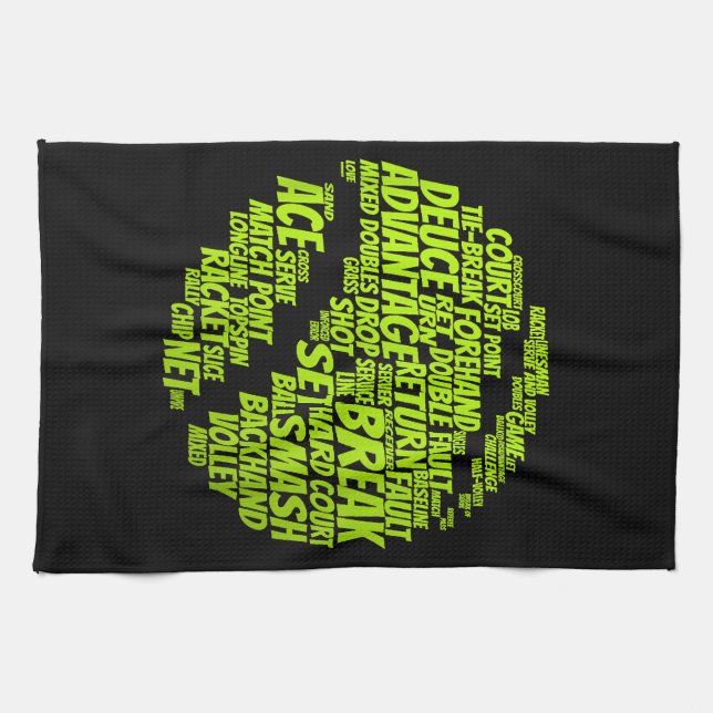Tennis Terms Tennis Player Playing Tennis Ball Kitchen Towel (Horizontal)
