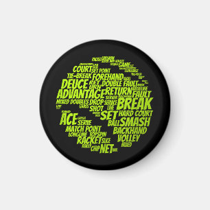 Tennis Terms Tennis Player Playing Tennis Ball Magnet