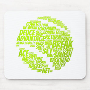 Tennis Terms Tennis Player Playing Tennis Ball Mouse Pad