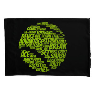 Tennis Terms Tennis Player Playing Tennis Ball Pillow Case