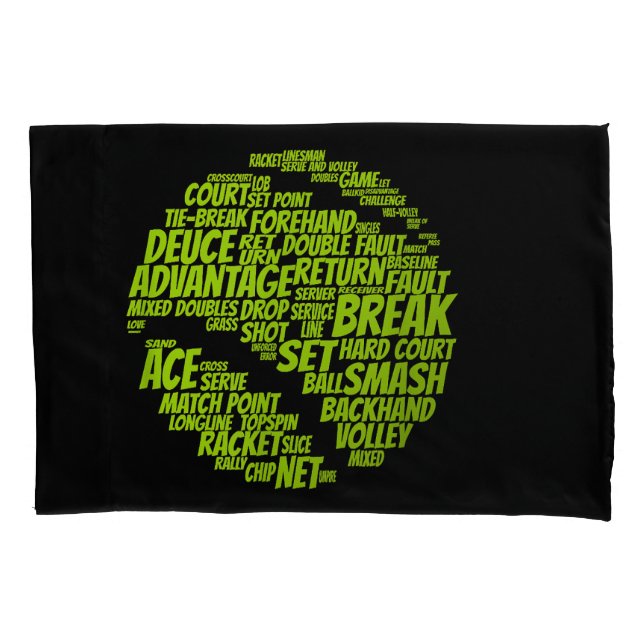 Tennis Terms Tennis Player Playing Tennis Ball Pillow Case (Front)