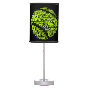 Tennis Terms Tennis Player Playing Tennis Ball Table Lamp