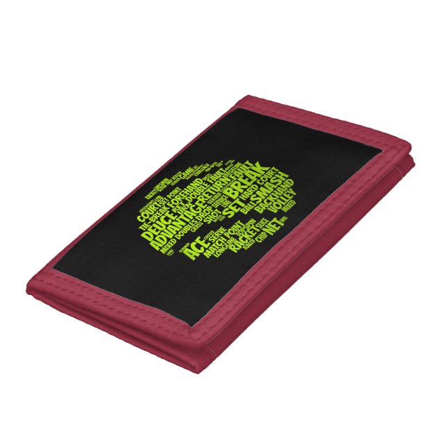 Tennis Terms Tennis Player Playing Tennis Ball Trifold Wallet (Bottom)