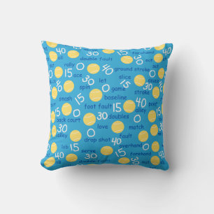 Tennis Terms Throw Pillow