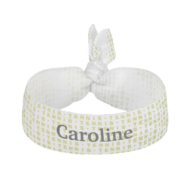 Tennis Text Ball Pattern Elastic Hair Tie (Front)