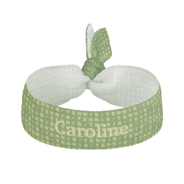 Tennis Text Ball Pattern Personalizable Hair Tie (Front)
