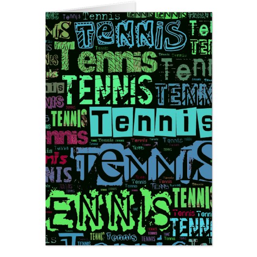 Tennis Text Collage Cards (Front)