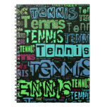 Tennis Text Collage Notebook