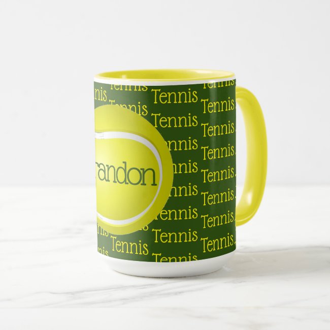 Tennis Text Design Coffee Mug