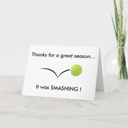 Tennis Thank You Card