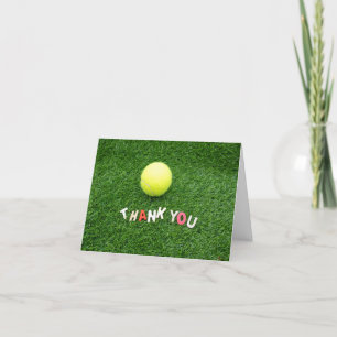 Tennis Thank you card ball on green for Player