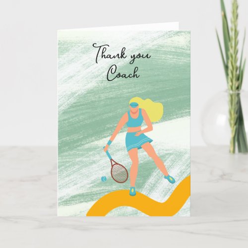 Tennis Thank you card for coach