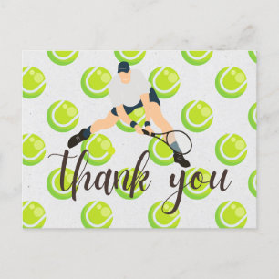 Tennis thank you card  for player watercolor