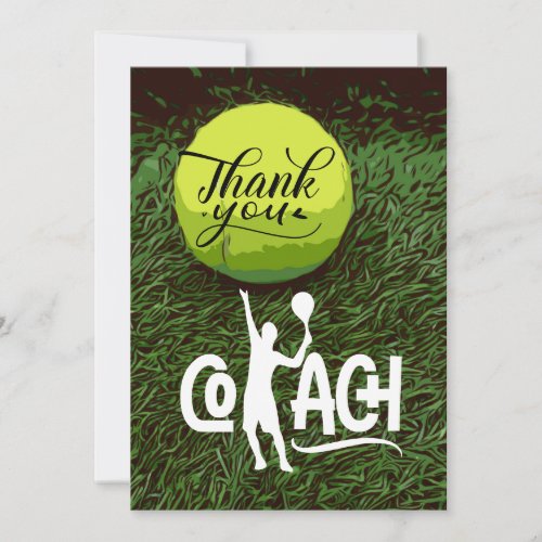 Tennis thank you card for Tennis Coach