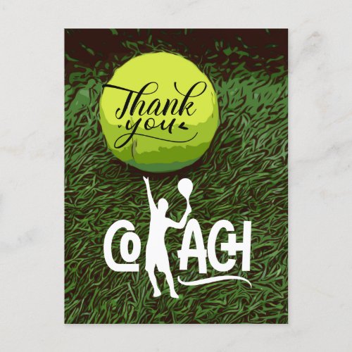 Tennis thank you card for Tennis Coach