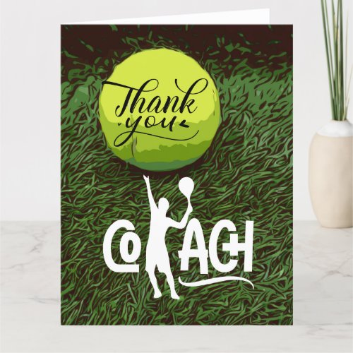 Tennis thank you card for Tennis Coach