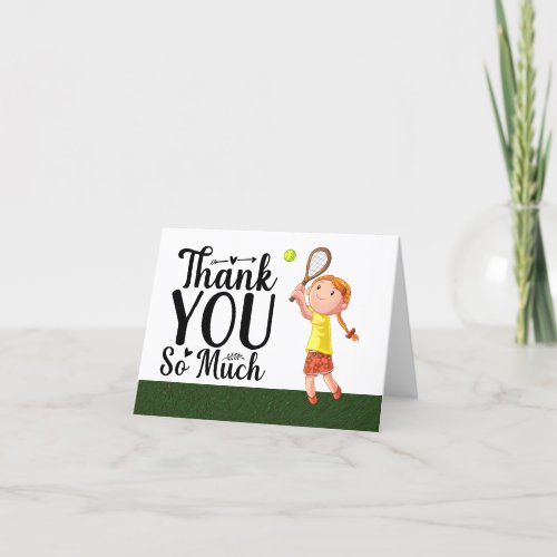 Tennis  Thank you card for Tennis Player