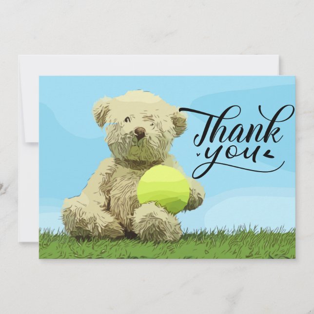 Tennis Thank you card with ball for Coach  (Front)
