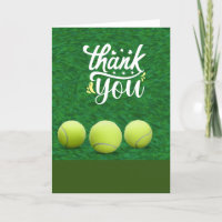 Tennis thank you card with ball for player