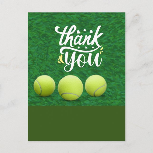 Tennis thank you card with ball for player (Front)