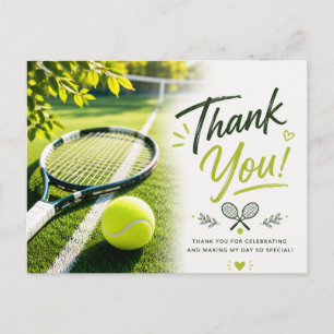 Tennis thank you card with ball for player