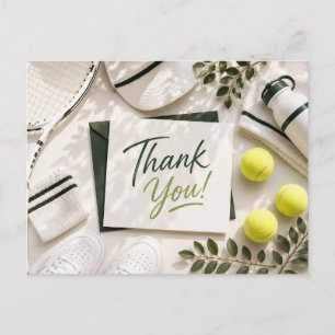 Tennis thank you card with ball for player