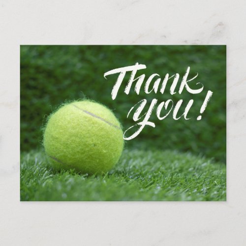Tennis  Thank you card with ball on green