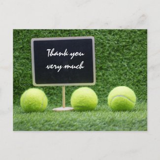 Tennis Thank you card with tennis balls