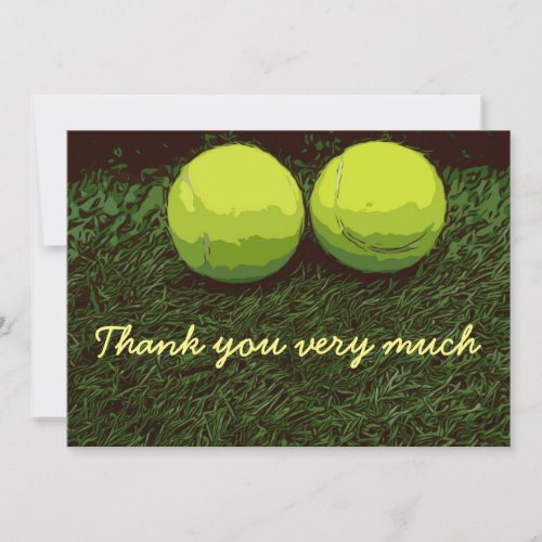 Tennis Thank you card with two tennis balls