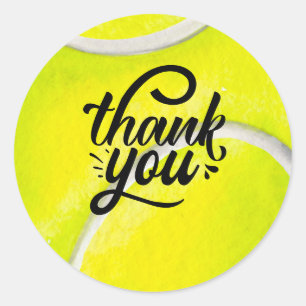 Tennis Thank you  Classic Round Sticker