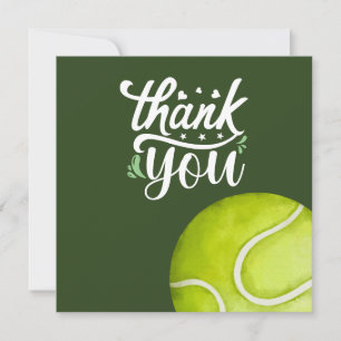 Tennis Thank you with ball on green