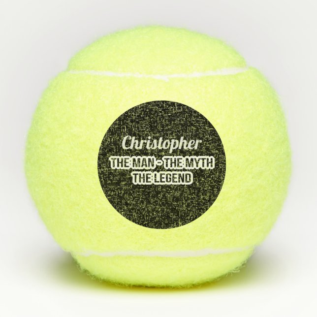 Tennis The Man The Myth The Legend Monogrammed Tennis Balls (Front)
