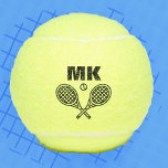 Tennis Theme Big Bold Monogrammed Tennis Balls<br><div class="desc">Single tennis players and doubles teams will love this tennis themed designed. Modern logo icon style design with two rackets and a ball. Add your initials in big and bold text to create a customized design.</div>