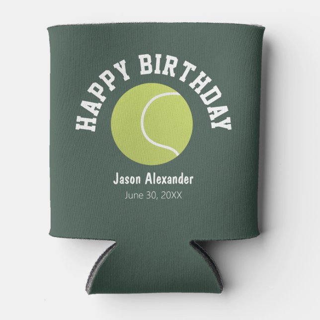 Tennis Theme Birthday Party Can Cooler Favors (Front)