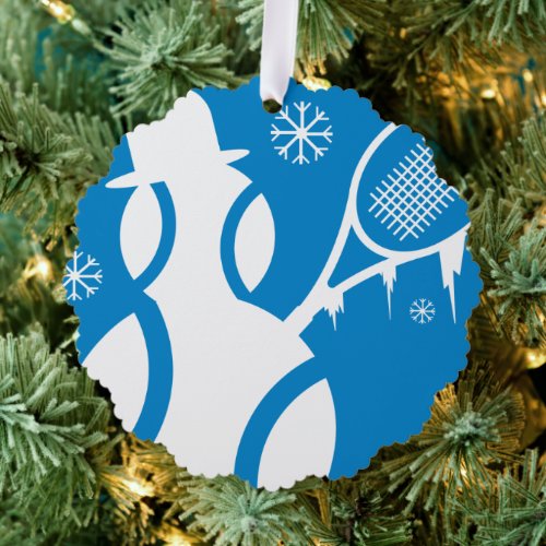 Tennis theme Christmas ornament card with envelope