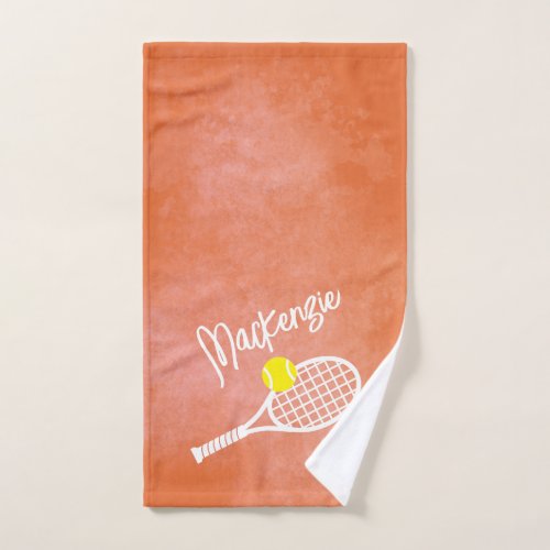 Tennis Theme Clay Court Aesthetic Personalized Hand Towel