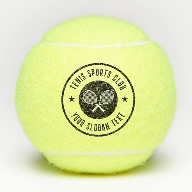 Tennis Theme Club Name Balls (Front)