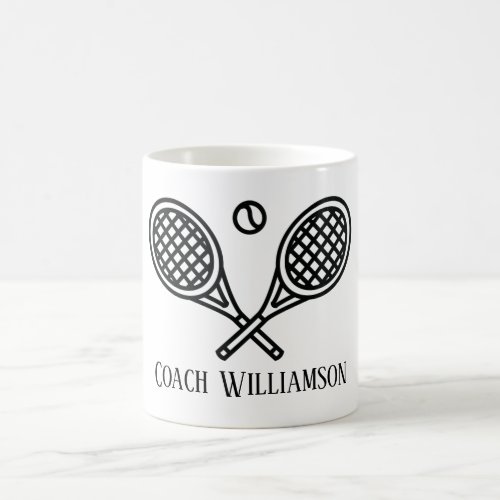 Tennis Theme Coach Monogrammed Name Coffee Mug